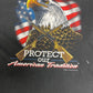 Protect Our American Traditions Rattler's Cycle Graphic Tee | Size X-Large | Vintage 2000s Biker Black T-Shirt |