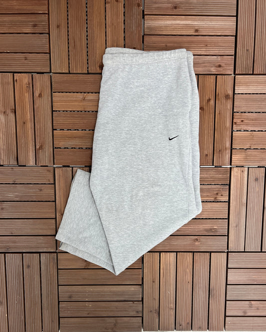 Nike Embroidered Swoosh Sweat Pants | Size X-Large | Vintage 2000s Branded Nike Grey Sweatpants | Free Shipping to USA |