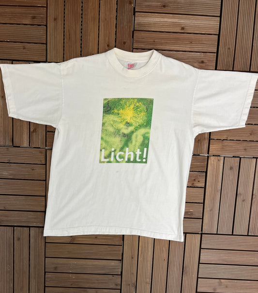 Licht! Van Gogh Museum Graphic Tee | Size Small | Vintage 2000s Promotional Museum White T-Shirt |