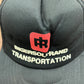 Ingersoll Rand Transportation Graphic Hat | Adjustable With Snap Back | Vintage 1990s Promotional Black Trucker Cap |